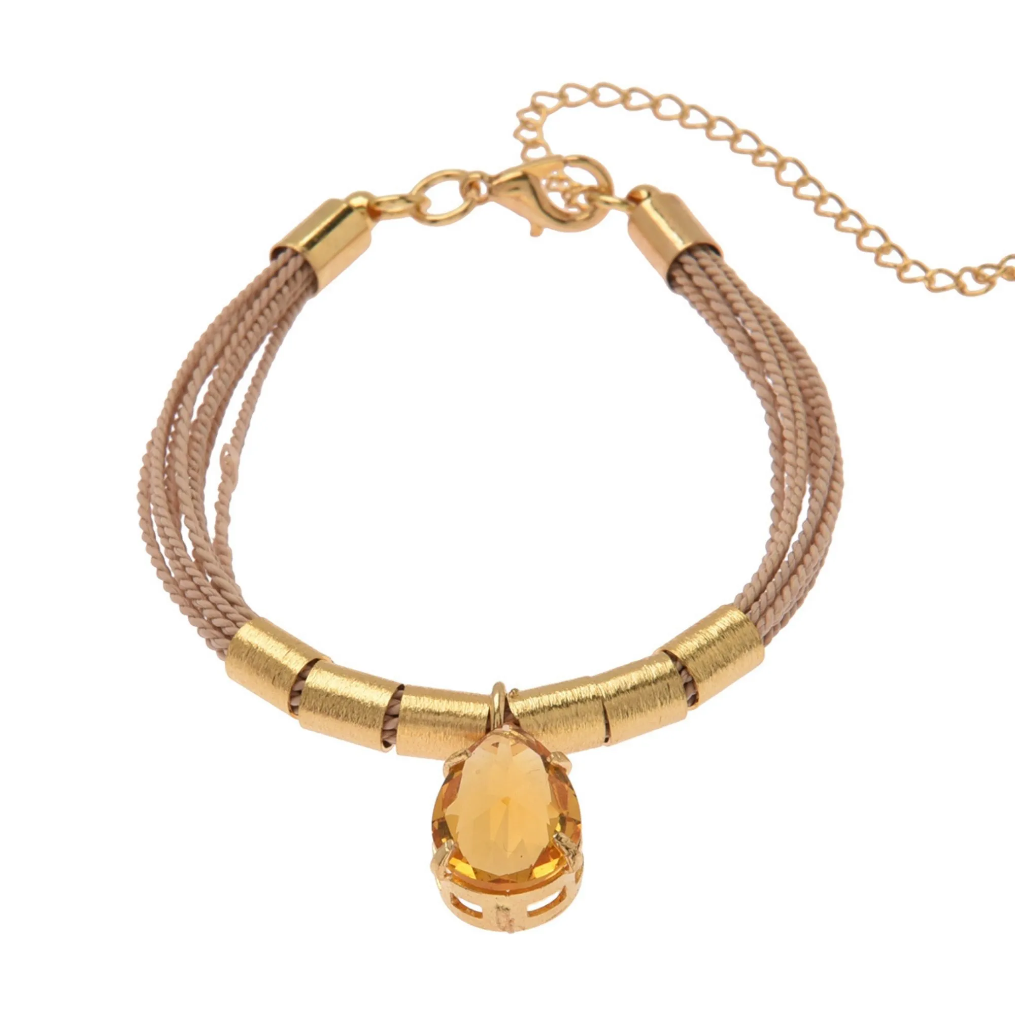 Pulseira cristal com palha de buriti