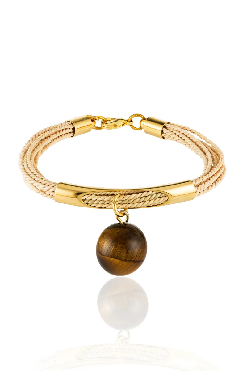 Pulseira bola com palha de buriti