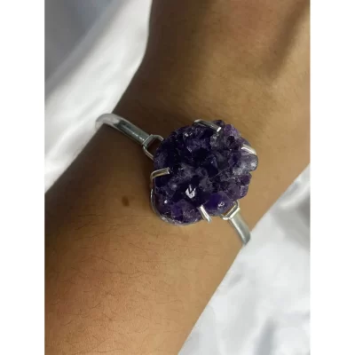 Pulseira em prata com pedras naturais